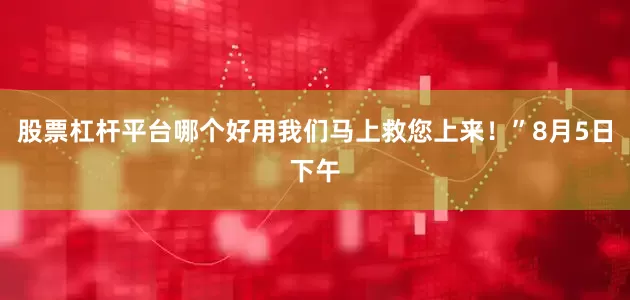 股票杠杆平台哪个好用我们马上救您上来！”8月5日下午